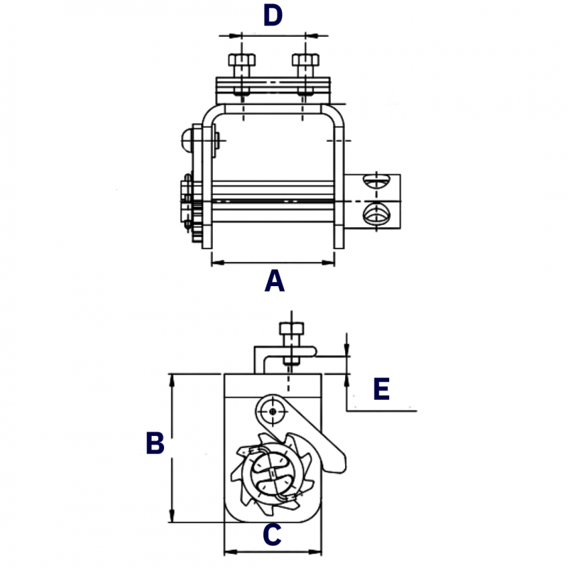 Catraca Fixa 100mm com Cantoneira 2